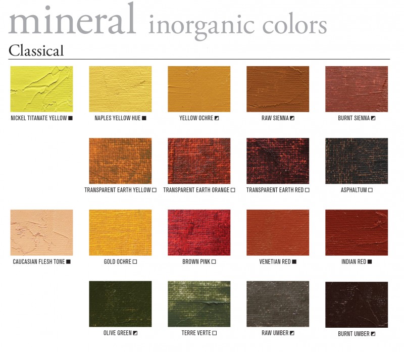 Gamblin Classical Oil Paint Color Swatches