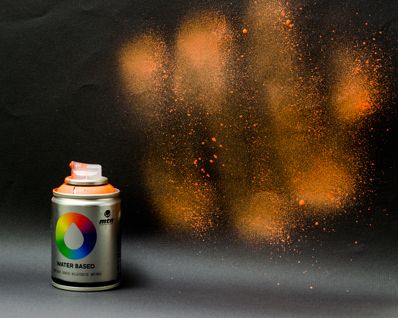 spray out of the can