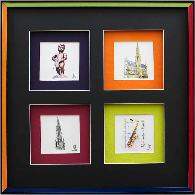 4 Color Picture Frame On 4 Matted Prints Doylestown Pa