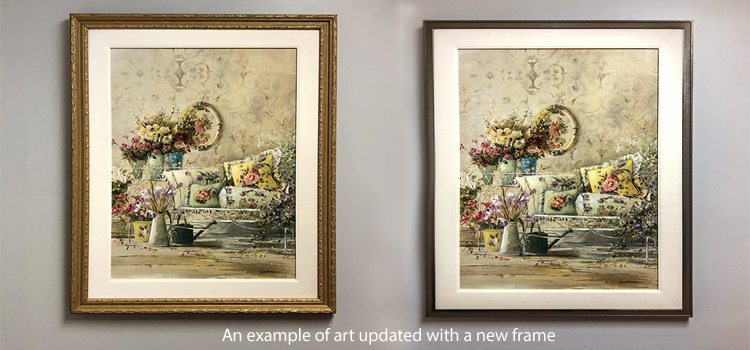 Gray wall frame update before and after